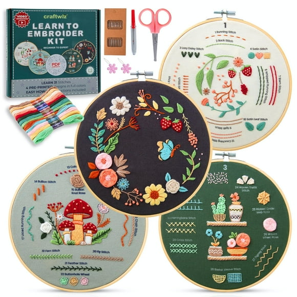Kit De Bordado De 4 Piezas Para Principiantes