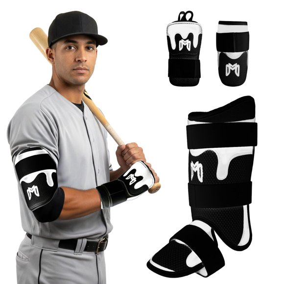 Kit de Protección de Béisbol MediCaptain para Adultos, Negro, 3 Piezas