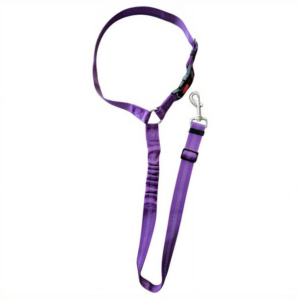 Solid Color 2 In 1 Pet Car Seat Belt Nylon Lead Leash Backseat Safety Belt Adjustable For Dog & Cat