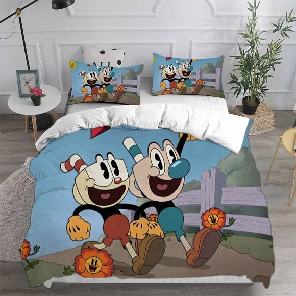New Home TextilesCuphead Bedding Sets Comforter Quilt Bed Cover Duvet Cover Pillow Case Sets Kids Adult Size Bed Sheets
