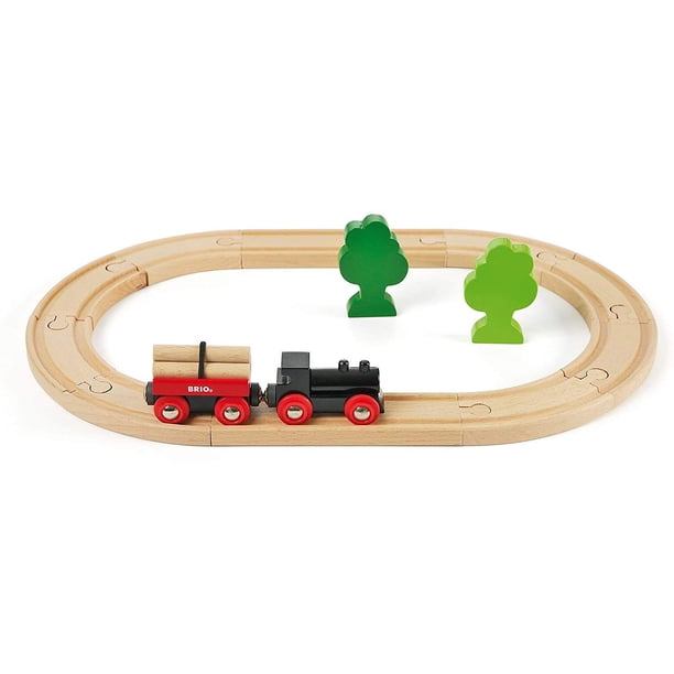 Juego de trenes de juguete BRIO World Little Forest de 18 piezas para niños de más de 3 años