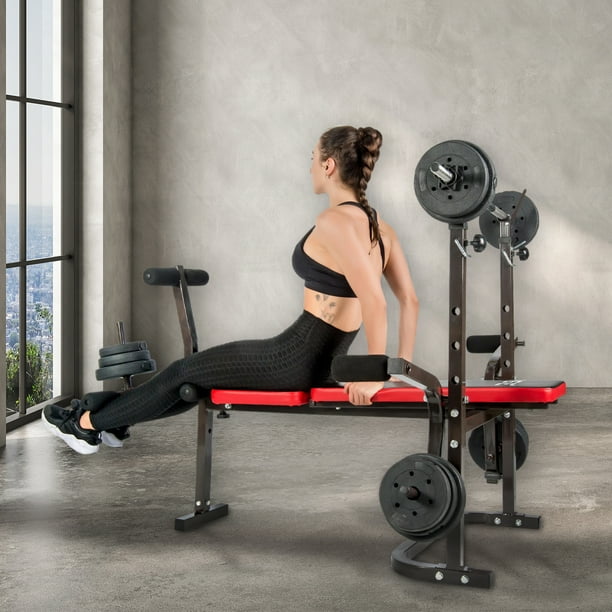 Gym Banca Para Pesas Saga Falabella Press Banca Barra Corta Gym