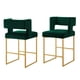 thumbnail image 1 of Modern Fashion Counter Height Bar Stools with Unique Square Open Backrest, Set of 2 Versatile Bar Chairs with Sturdy Iron Legs, 26" H Counter Height Chairs for kitchen islands,Jade /Gold, 1 of 3
