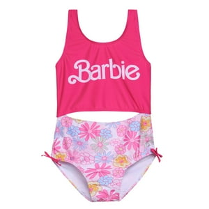 Traje De Baño De Una Pieza Para Barbie Para Niñas Pequeñas, Upf 50+, Rosa Intenso