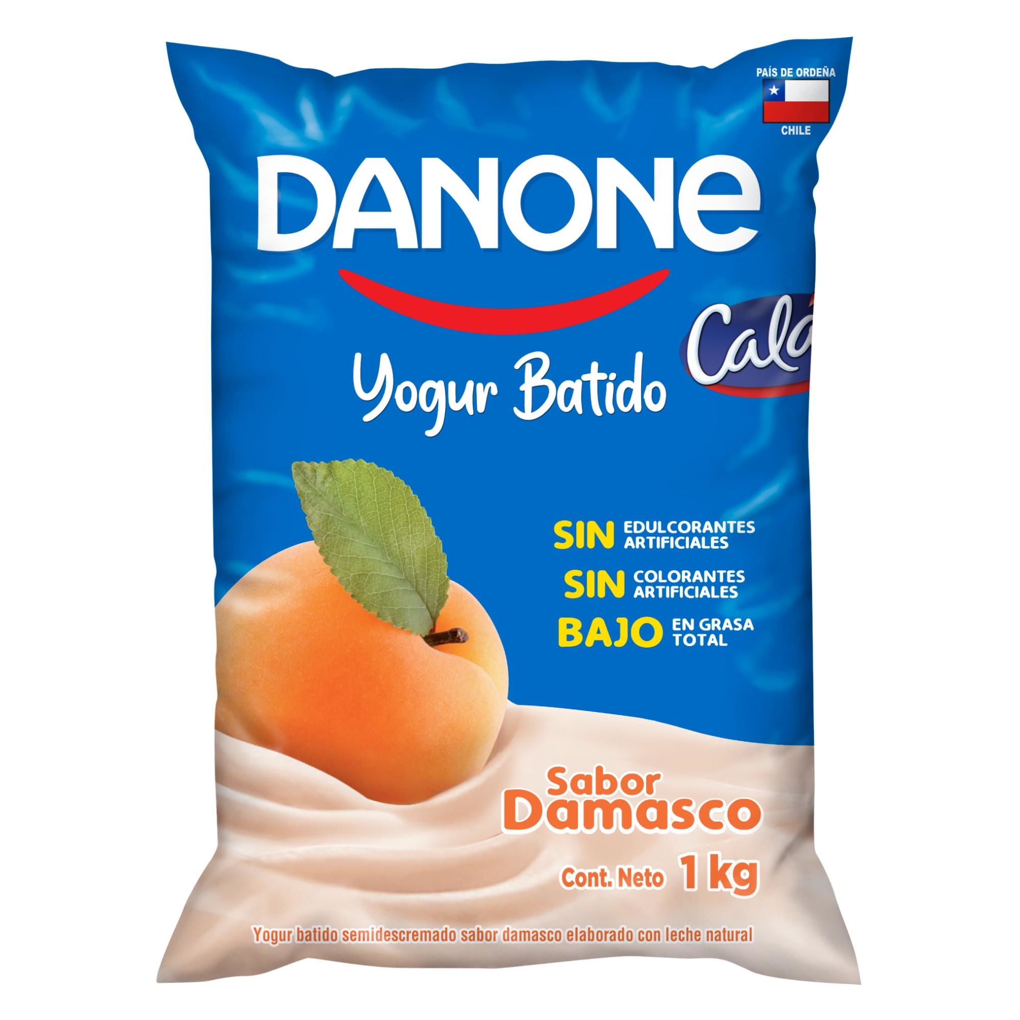 Yoghurt Batido Semidescremado Sabor Damasco Bolsa 1 Kg Calán