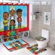 thumbnail image 1 of Jools TV-theme 4-Piece Shower Curtain Set with Rugs, Waterproof Bathroom Decor Set Includes Bath Mat, U-Shaped Rug, Toilet Lid Cover and Curtain with Hooks, 1 of 6