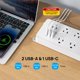 thumbnail image 3 of Protector contra sobretensiones TROND, 7 salidas, 2 USB A, 1 USB C, 3 of 7