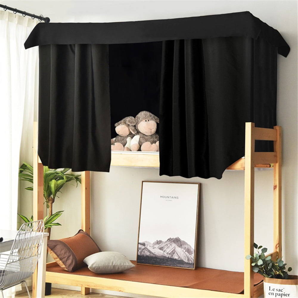 Xusx111 - Cortinas De Cama Litera Inferior De Apagón De Resistencia Tamaño Doble Del Dosel De La Privacidad Para El Dormitorio Del Hogar, 2 Paneles, Negro