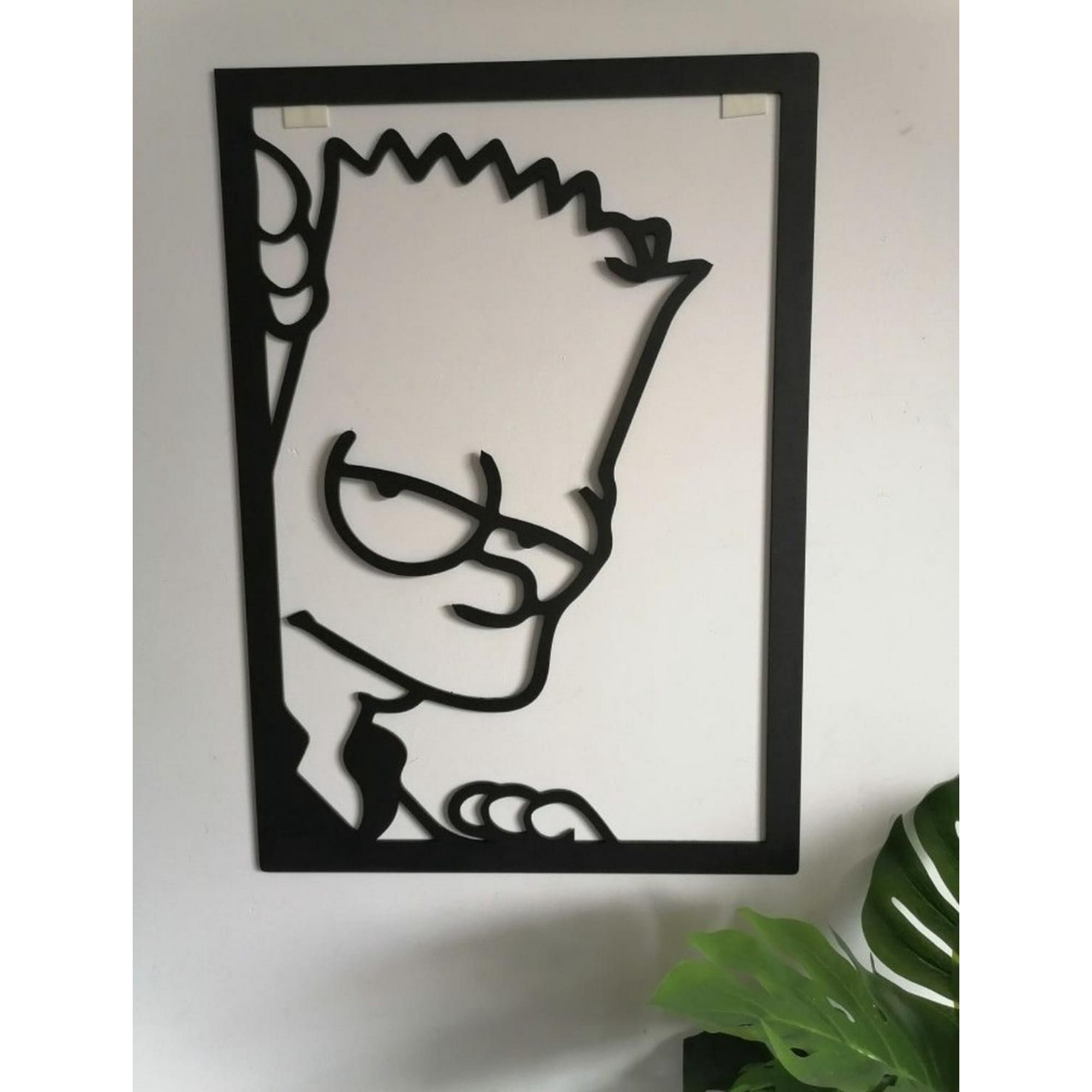 Genérico - Cuadro Decorativo Bart Simpson En Madera Mdf 35x25cm