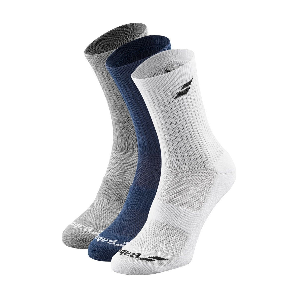 Calcetin Babolat Largo Blanco/azul/gris - 3 Pares