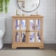 thumbnail image 1 of LED Curio Display Cabinet,Antique Display Cabinet with Adjustable Shelves,Retro Design Quality Showcase with Lattice Doors Elegant Bookcase and Storage Cabinet for Home Decor and Organization OAK, 1 of 3