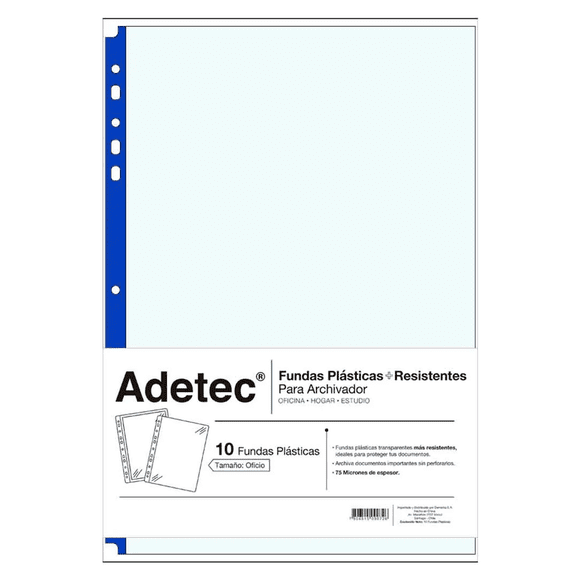 funda archivador resistente oficio 10 un - borde azul