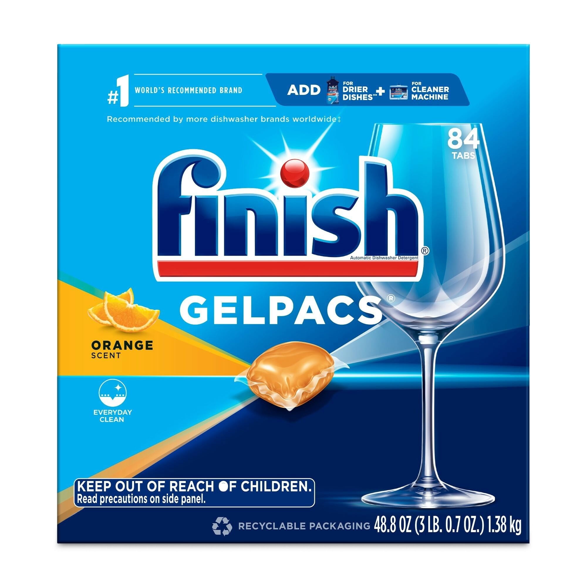 Finish - Detergente Para Lavavajillas Gelpacs Orange Scent 84 Unidades
