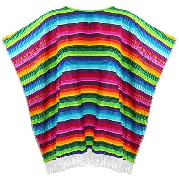 Disfraz Poncho Skeleteen Mexican Serape para adultos y niños