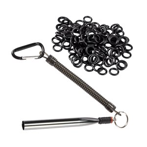 Ioensy - Herramienta Wacky Rig Con 100 Juntas Tóricas Con Llavero Herramienta De Gusano Loco De Aleación De Aluminio Negro