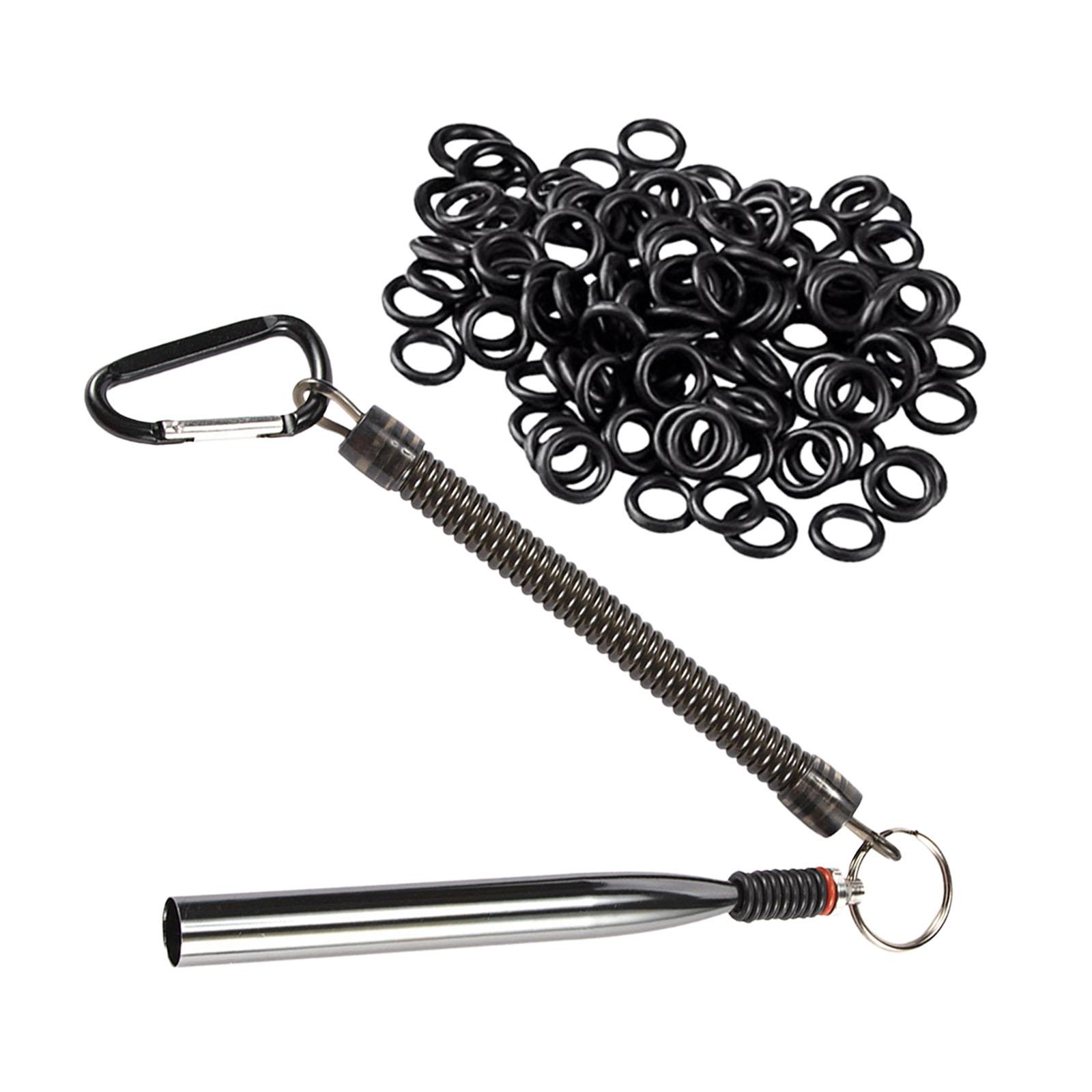 Ioensy - Herramienta Wacky Rig Con 100 Juntas Tóricas Con Llavero Herramienta De Gusano Loco De Aleación De Aluminio Negro