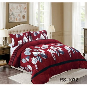 Aladdins Shop - Cobertor De Invierno De Plush Y Chiporro 1,5 Plaza Burdeo Flores