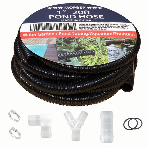 Tubo para estanque MPOBSP 6 m negro 2,5 cm anti-encogimiento PVC