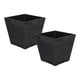 thumbnail image 1 of Set 2 Macetero Plastico Bajo Premium Base Cuadrada Conica S negro, 1 of 7