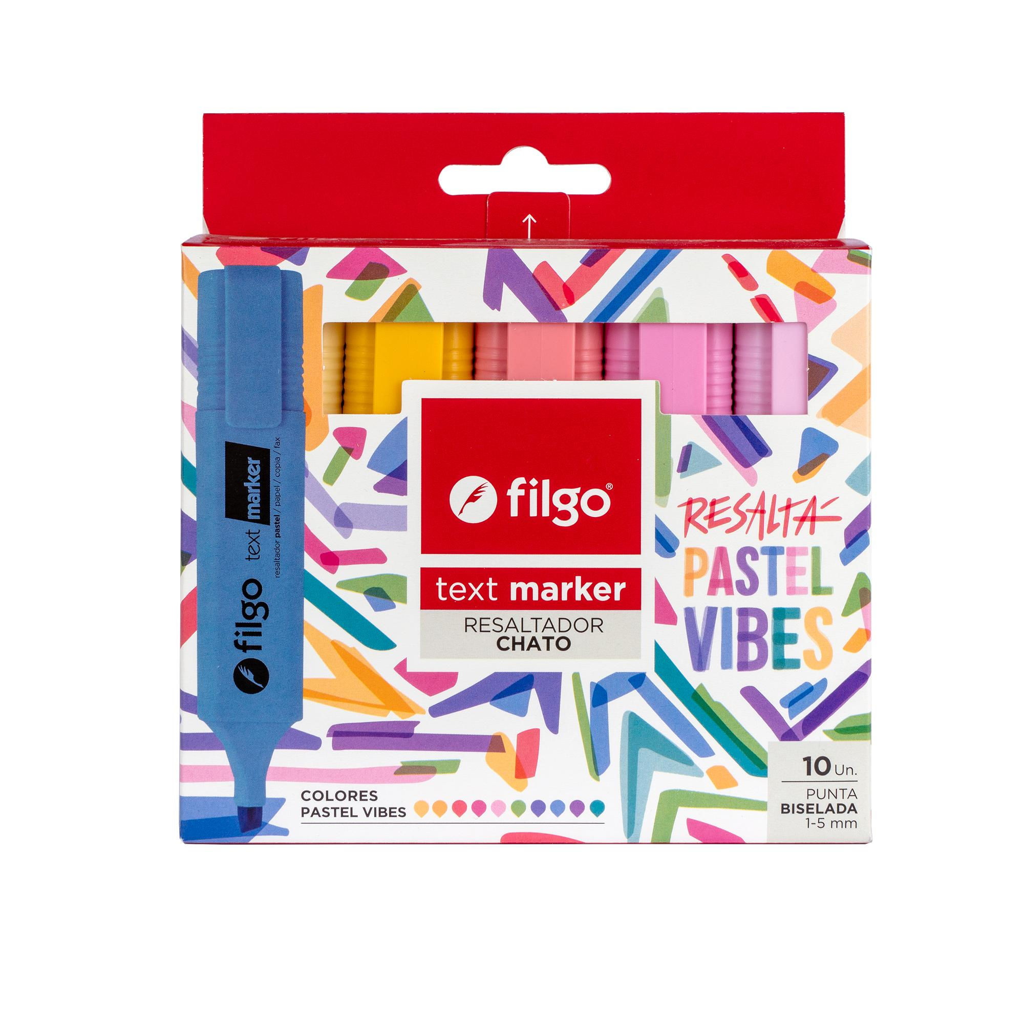 Destacador Text Marker / Estuche 10 Pastel Vibes Filgo