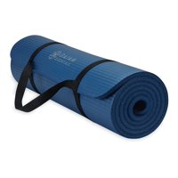 Esterilla De Yoga Gaiam Essentials Thick Fitness De 10 Mm Con Soporte Azul Marino