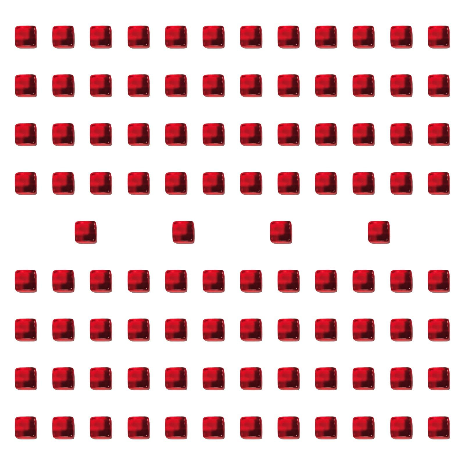 Magideal - 100 Piezas Cubos Acrílicos Bloques De Construcción Dados Apilables Tablero Juego Función De Escritura Y Dibujo Apto Para Actividades Educativas Centro Rojo