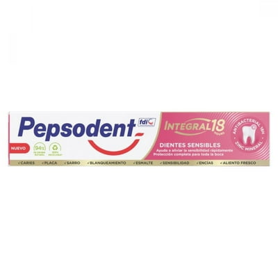 Pasta Dental Integral 18 Dientes Sensibles 75 Ml Pepsodent