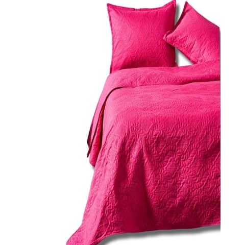 Alonso - Cobertor Colcha De Verano Quilt 2 Plaza Fucsia