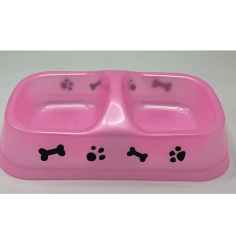 Genérico - Taza Doble Para Mascota Cuadrada Plastico