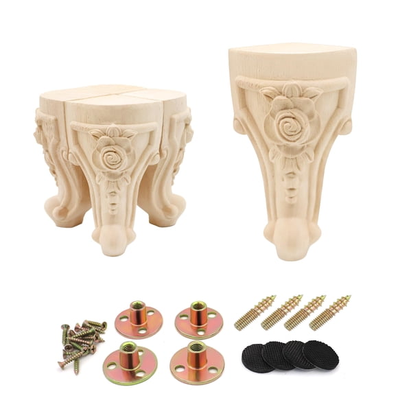 Pierna de mueble INKNOTE 15 cm tallada en madera estilo europeo