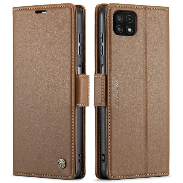 CaseMe tipo cartera Samsung Galaxy A22s con cierre magnético, RFID, tarjetero, soporte, carga inalámbrica