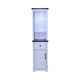 thumbnail image 1 of Narrow cabinet,Bathroom Storage Cabinet, Farmhouse Storage Cabinet with Adjustable Shelves & Storage Drawer, Tall Linen Tower for Bathroom, Living Room, White with black walnut color (top), 1 of 3