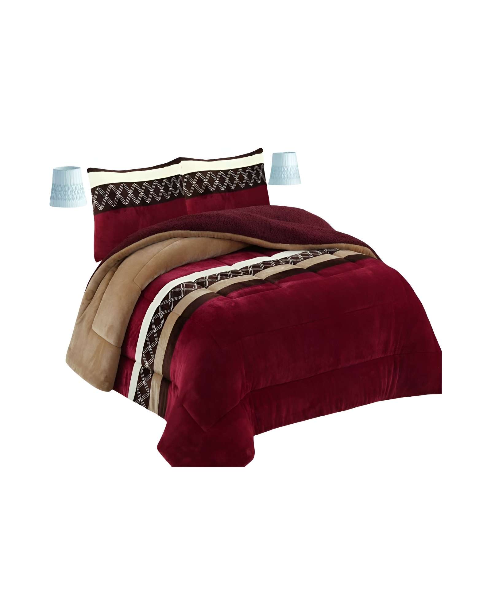 Genérico - Cobertor Con Chiporro Plaza Y Media 180X200Cm Burdeo B7