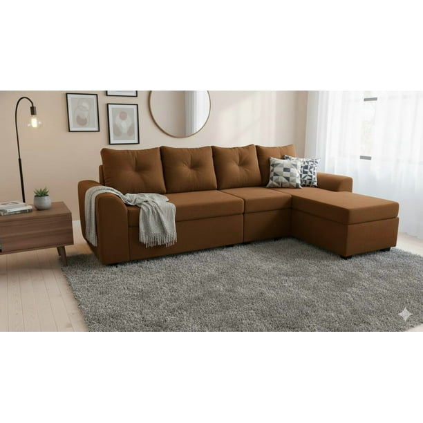 Seccional Modular Bruselas 4.1 Felpa Chocolate
