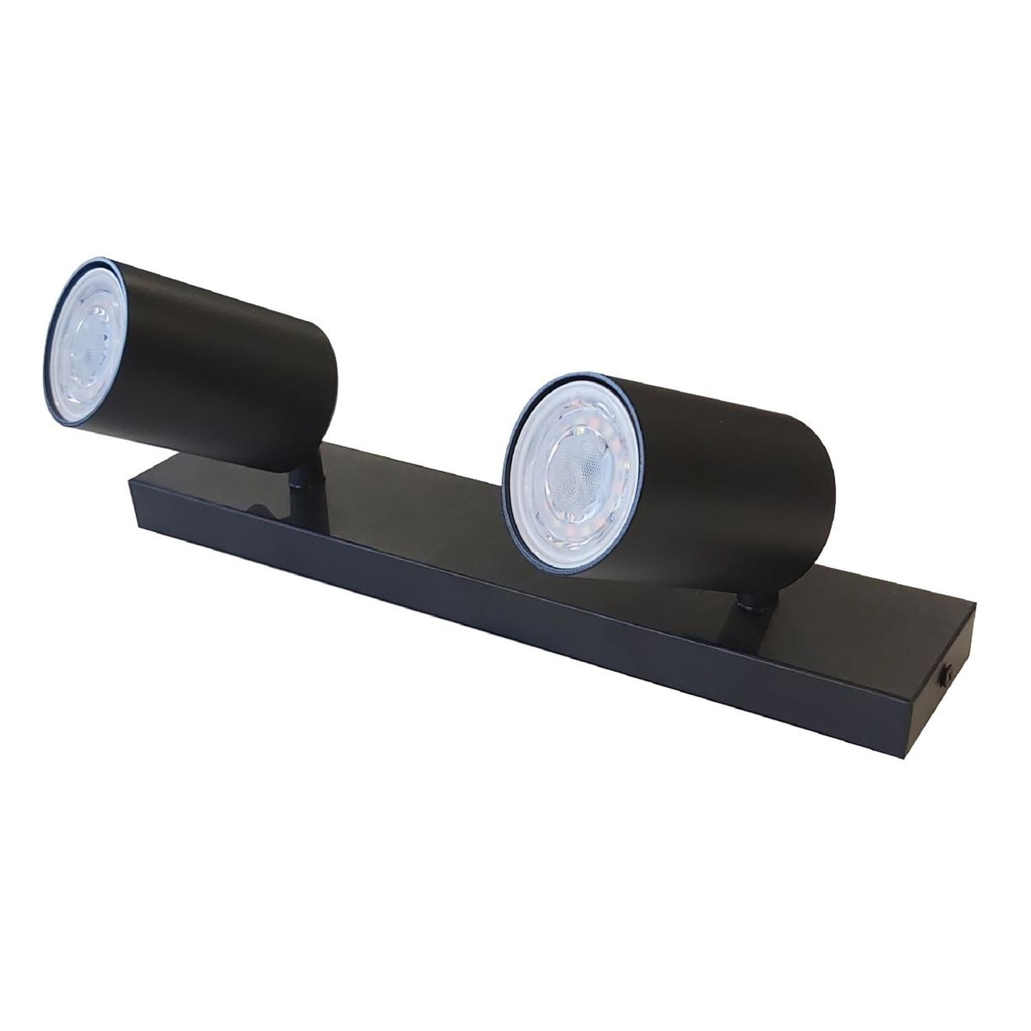 Foco Spotlight Sobrepuesto Doble Negro 2xgu10 Megabright Negro 30