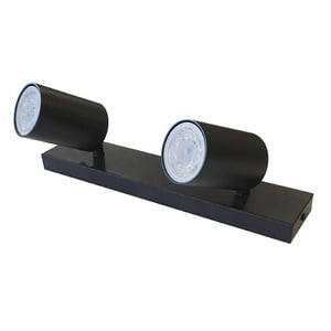 Foco Spotlight Sobrepuesto Doble Negro 2Xgu10 Megabright Negro 30