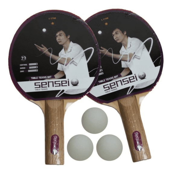 SET PING PONG SENSEI 2 PALETAS 3 PELOTAS | 8.40.00 - Talla TALLA UNICA