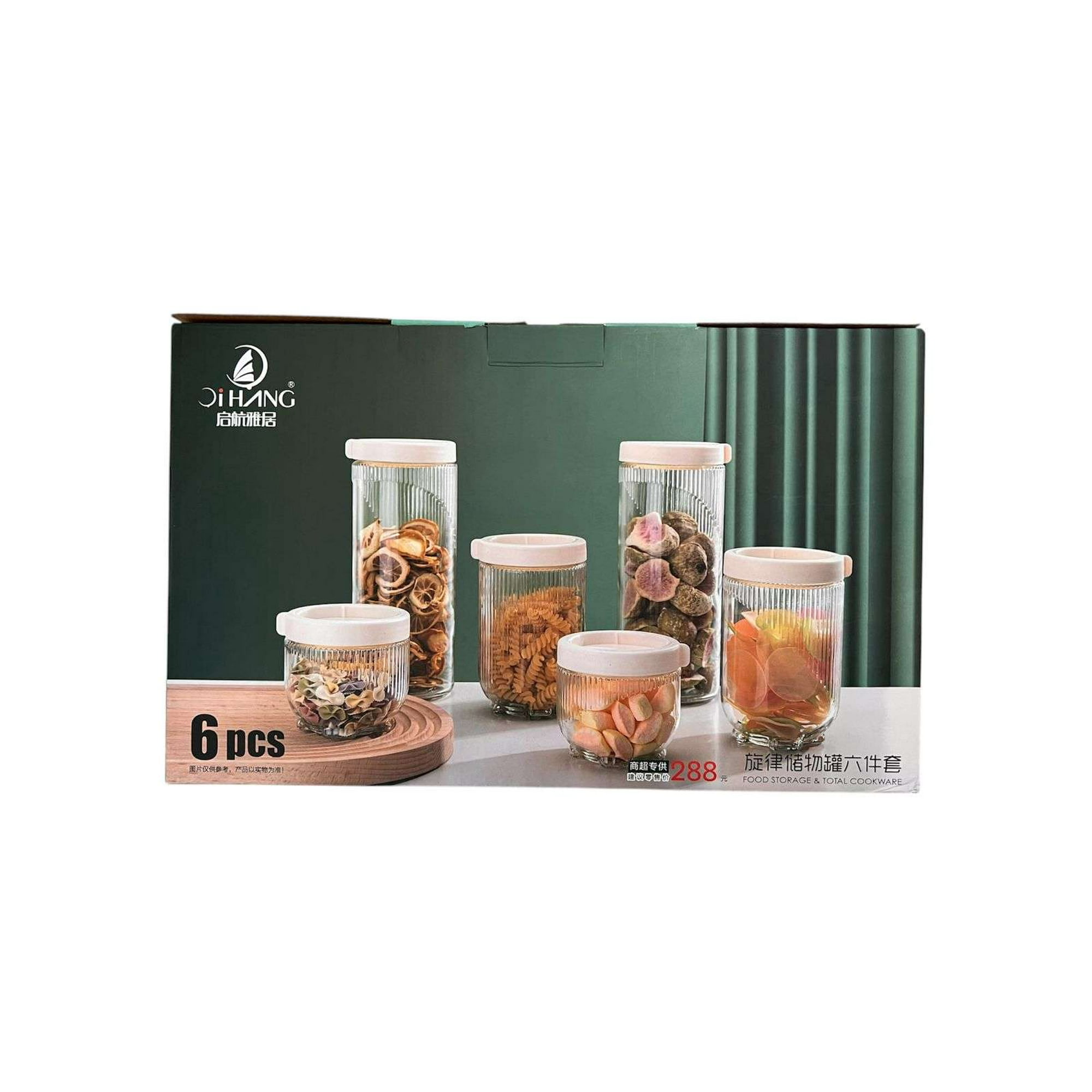 Oem - Set 6 Envase Contenedor Frasco Cocina Vidrio Hermetico