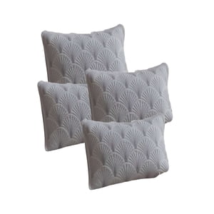 Genérico - Set De 4 Fundas De Cojin Serie Abanico 30X50 Cm Gris