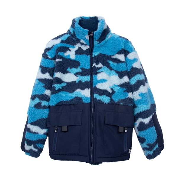 Polerón Chiporro Niño con Estampado Camuflaje Azul