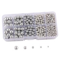 Magideal - Cuentas Redondas Sueltas, Accesorios Para Manualidades, Decoración Del Hogar, Cuentas Sin Agujeros, Cuentas Sin Perforar Para Bolsos, Manualidades, So Gris