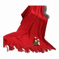 Genérico - Manta Decorativa Tejida Para Sillón, Piecera O Cama Color Rojo