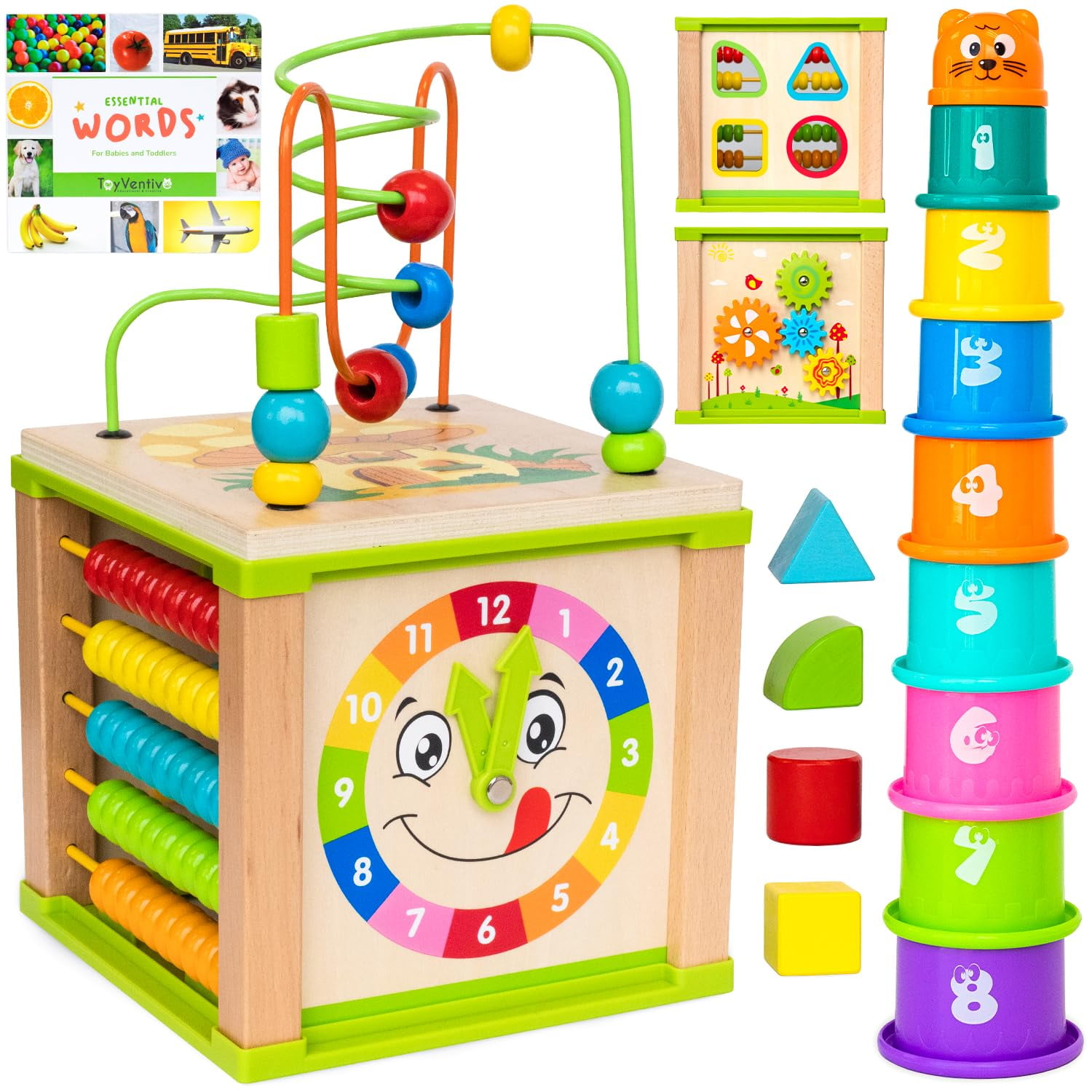 Juguete Montessori De Madera Activity Cube Toyventive De 1 A 2 Años