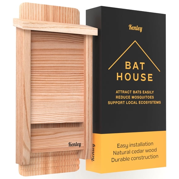 Casa para murciélagos Kenley de madera de cedro 37 × 17 × 6 cm, una cámara