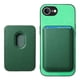 thumbnail image 1 of Funda de Cuero Magnética con Tarjetero para iPhone 16e Cubierta Delgada Verde, 1 of 5