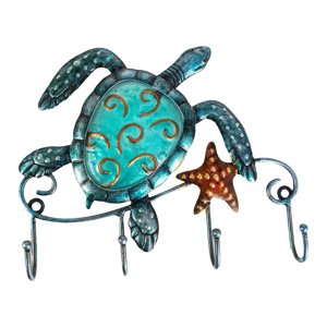 Magideal - Estante De Almacenamiento De Hierro Ganchos Para Llaves En Apariencia De Tortuga 4 Ganchos Ganchos De Pared Únicos Ganchos De Animales Con Tornillo