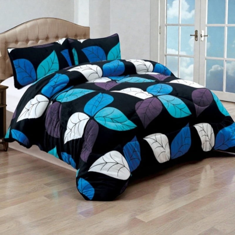 Genérico - Plumon De Invierno Plush Liso Con Chiporro De 2 Plazas + 2 Fundas Para Almohada Cipi2p-55