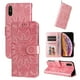 thumbnail image 1 of Funda tipo cartera FOXDOCK para iPhone X/Xs , diseño girasol en relieve, cuero PU, cierre magnético, soporte y tarjetero, 1 of 5