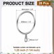 thumbnail image 2 of Uxcell 28 Pcs Anillos de Cortina con Ojales, 1.5"ID Deslizamiento Suave Anillo de Cortina de Metal Adecuado para Barra de Cortina de Hasta 1 1/4", Plata, 2 of 5