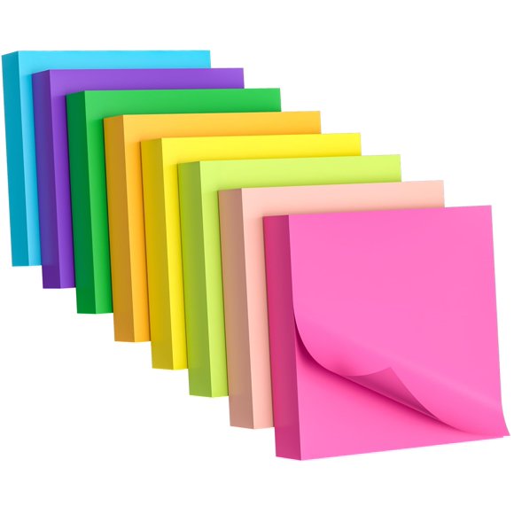 Notas adhesivas AUYAARS 8 cm 8 blocs 800 hojas brillantes